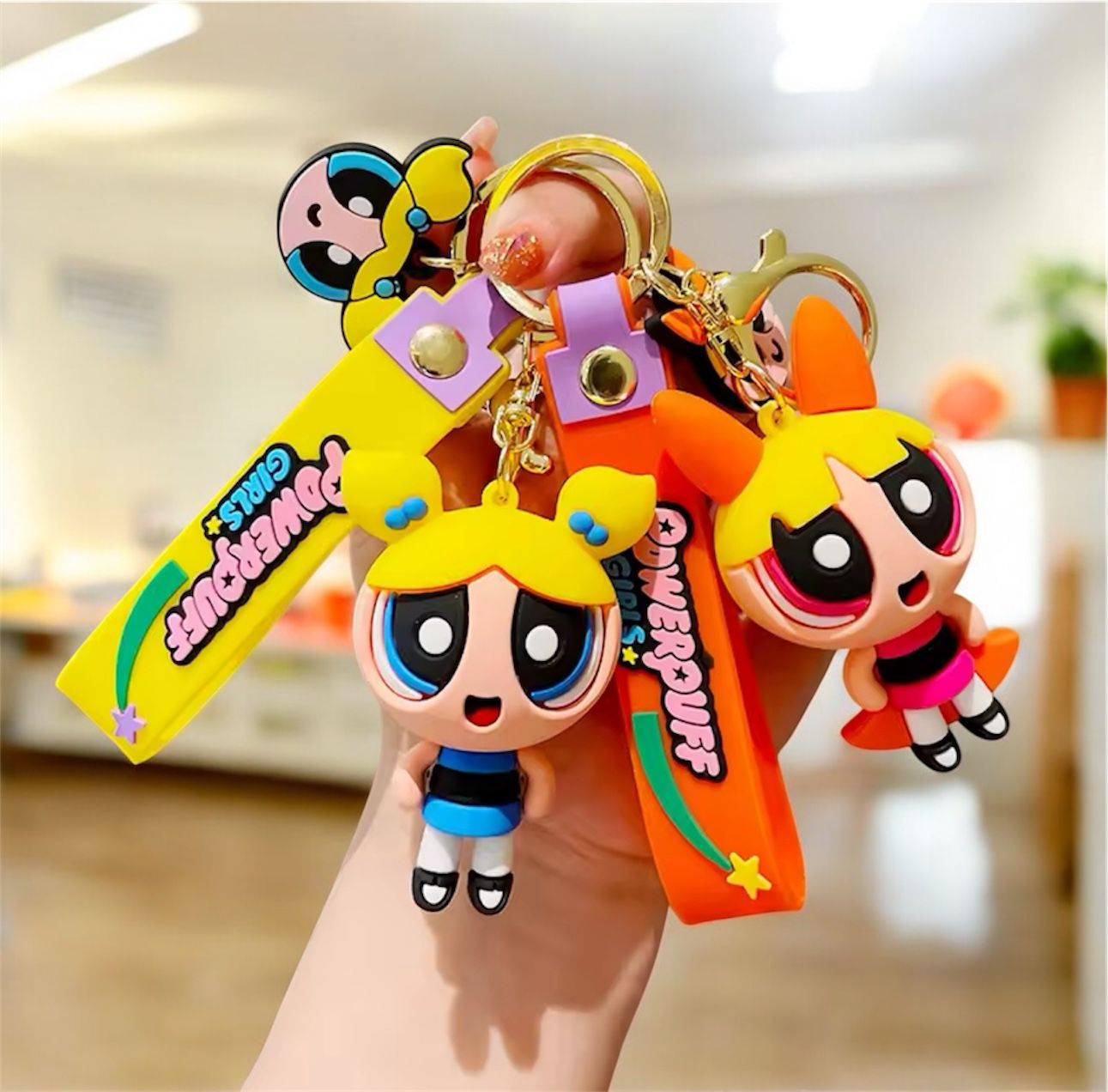 Powerpuff Girls Phone Case and Powerpuff Keychain Bundle
